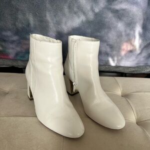 XOXO Chic White Ankle Booties